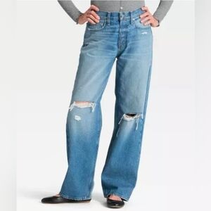 Universal Thread Mid-Rise 90's Baggy Denim Jeans Medium Wash Destroy 10